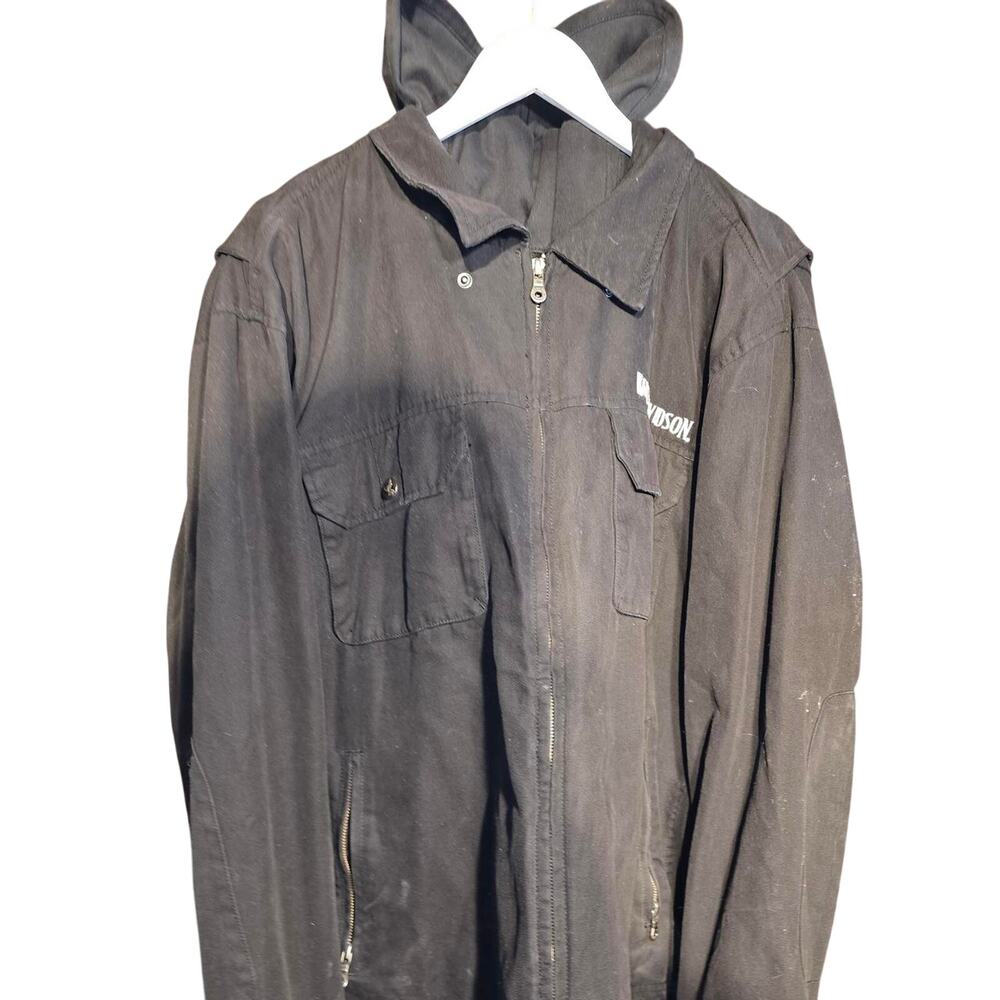 Black harley davidson jacket With Hooded Vest